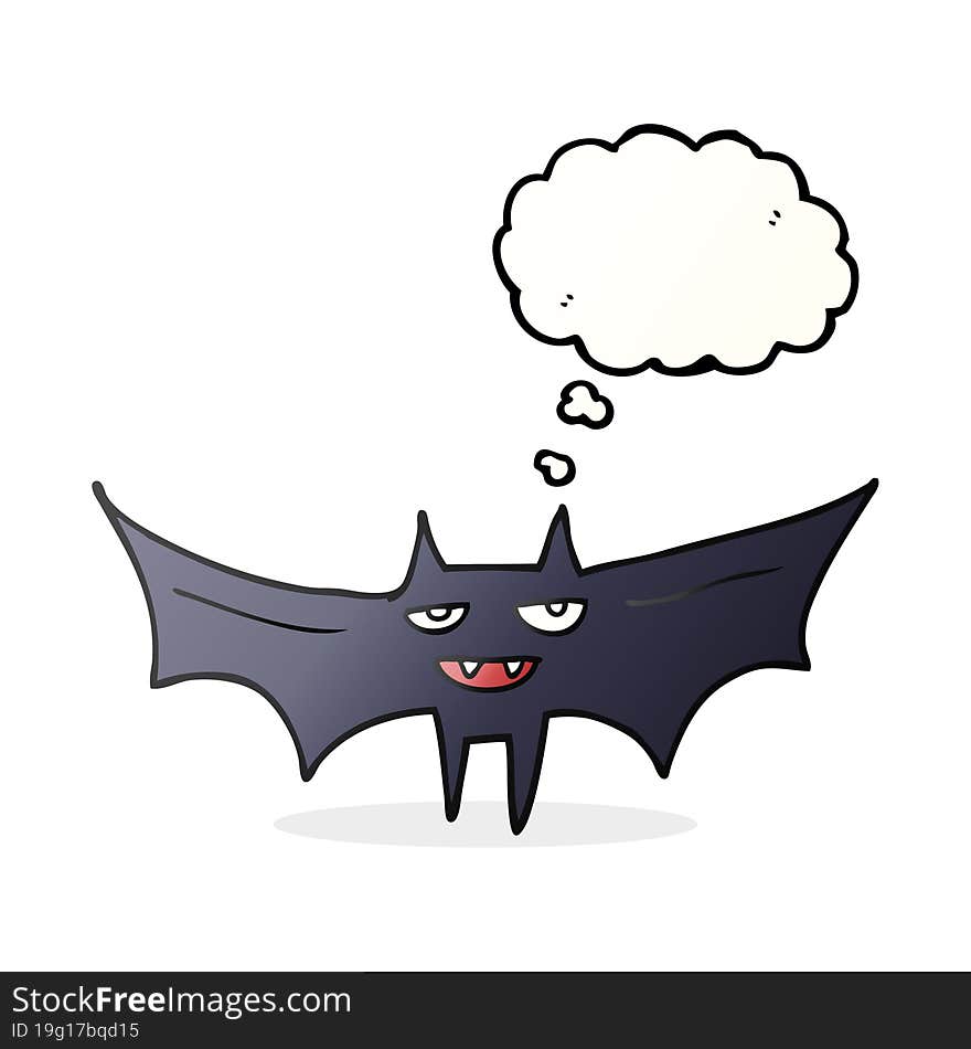 Thought Bubble Cartoon Halloween Bat