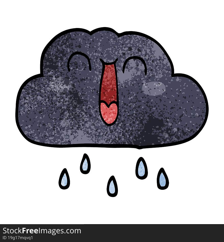 cartoon doodle of a happy rain cloud