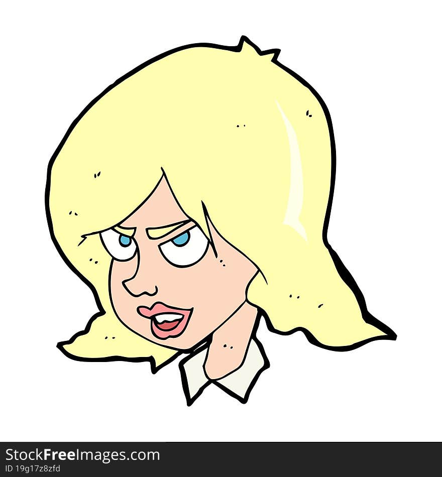 cartoon annoyed woman