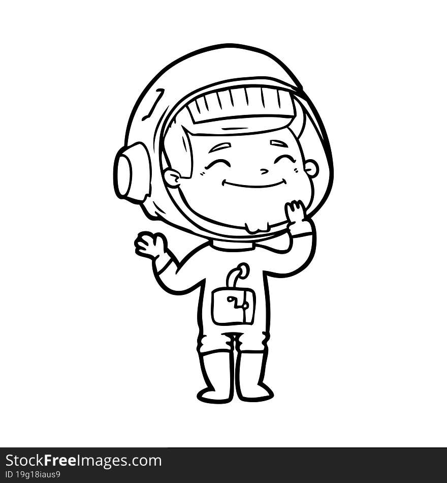 happy cartoon astronaut. happy cartoon astronaut