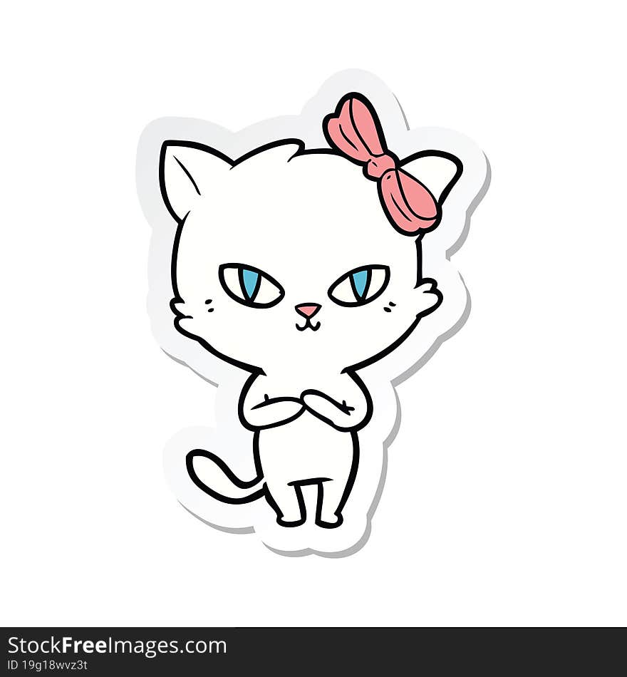 sticker of a cute cartoon cat