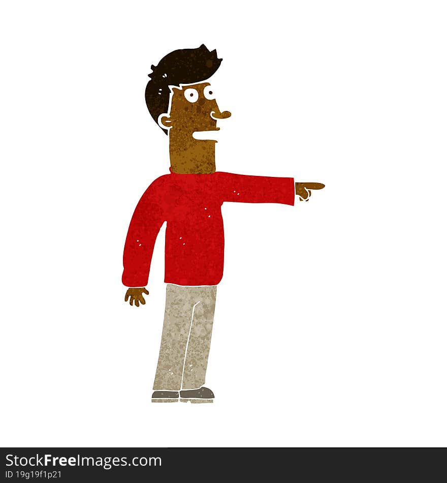 cartoon man pointing