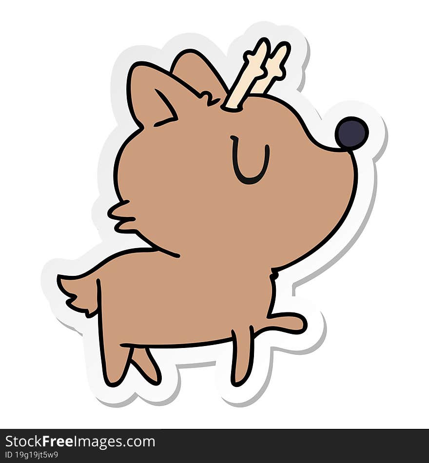 sticker cartoon of  kawaii cute deer