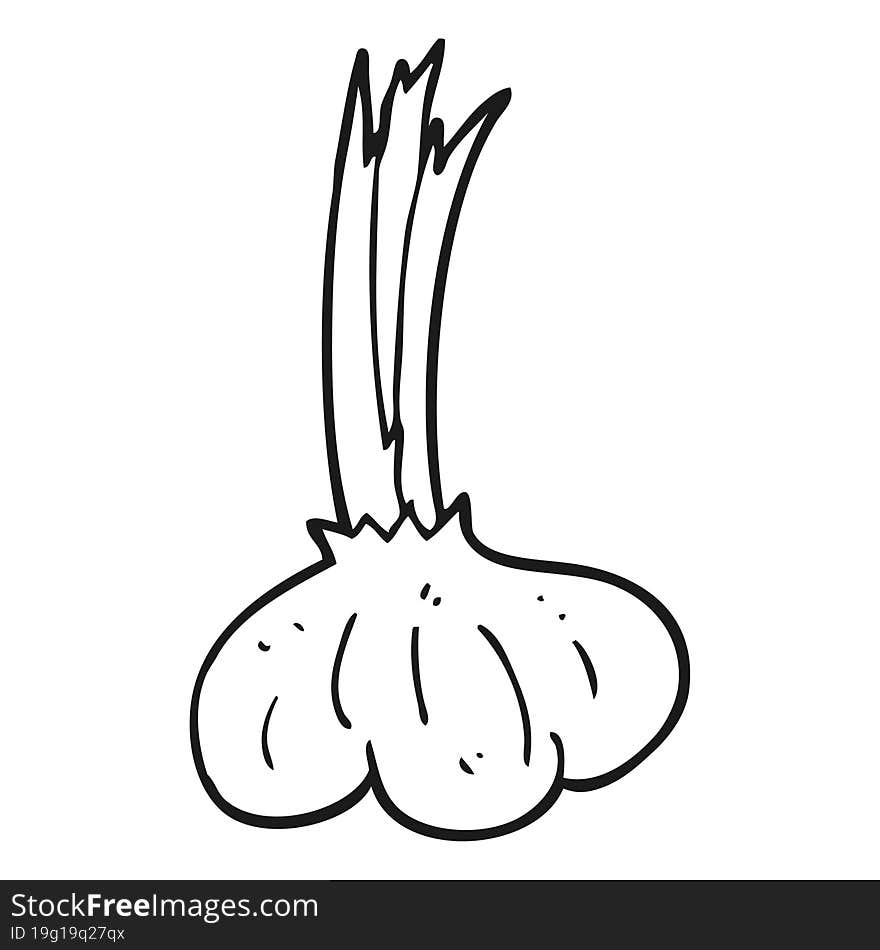 black and white cartoon garlic