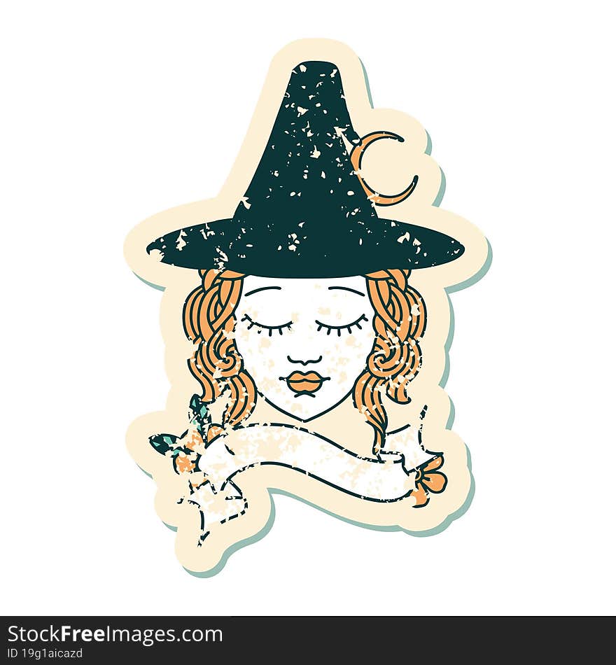 human witch character face illustration