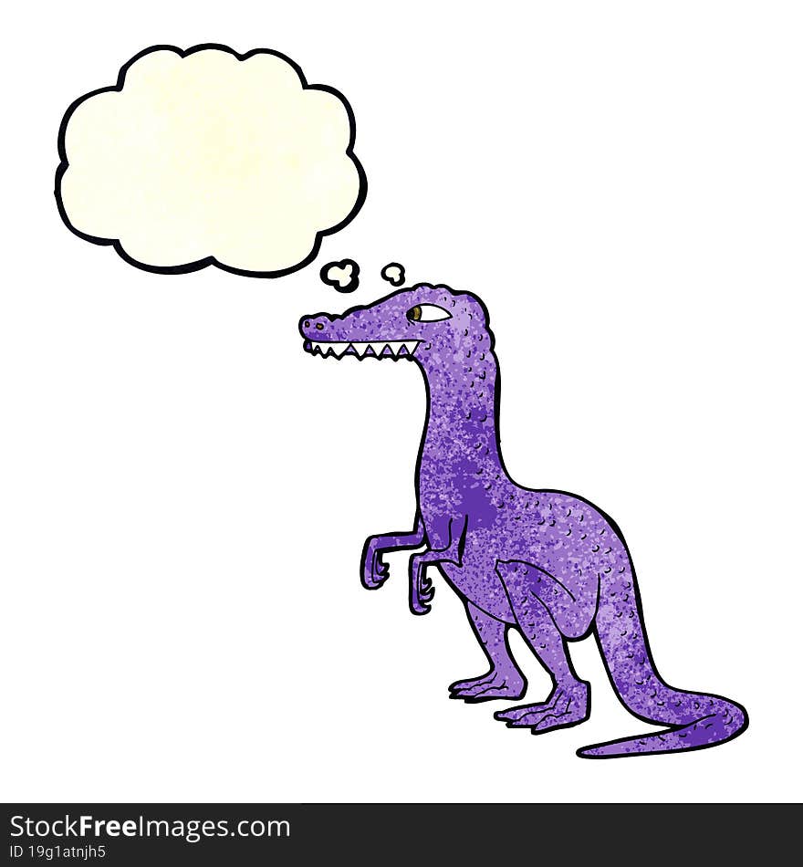 cartoon dinosaur with thought bubble