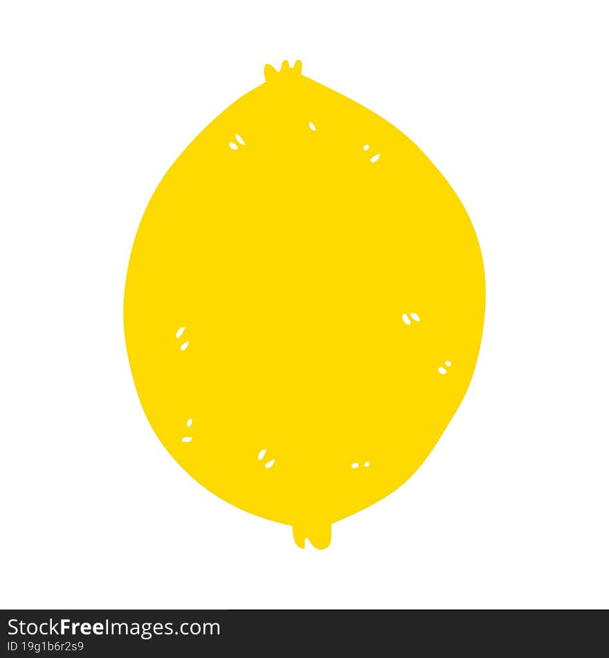 flat color style cartoon lemon