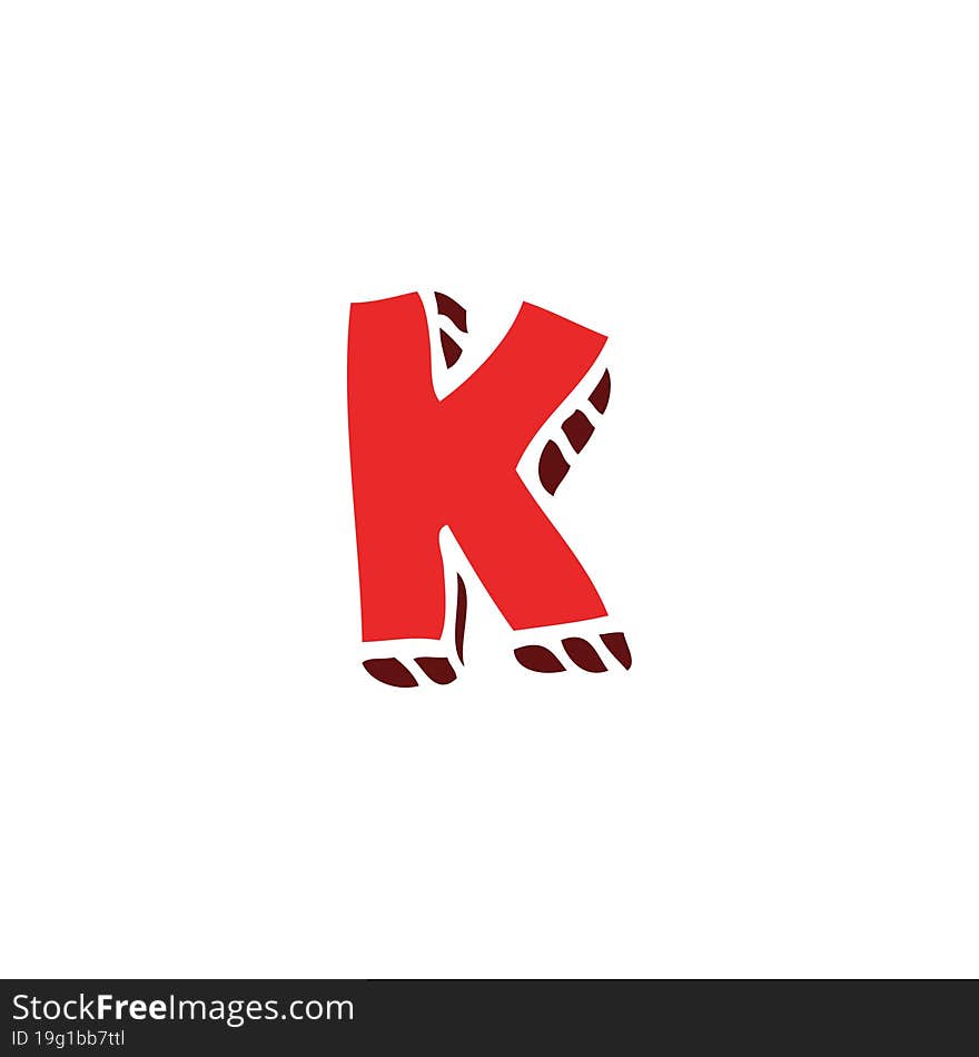 cartoon doodle letter k