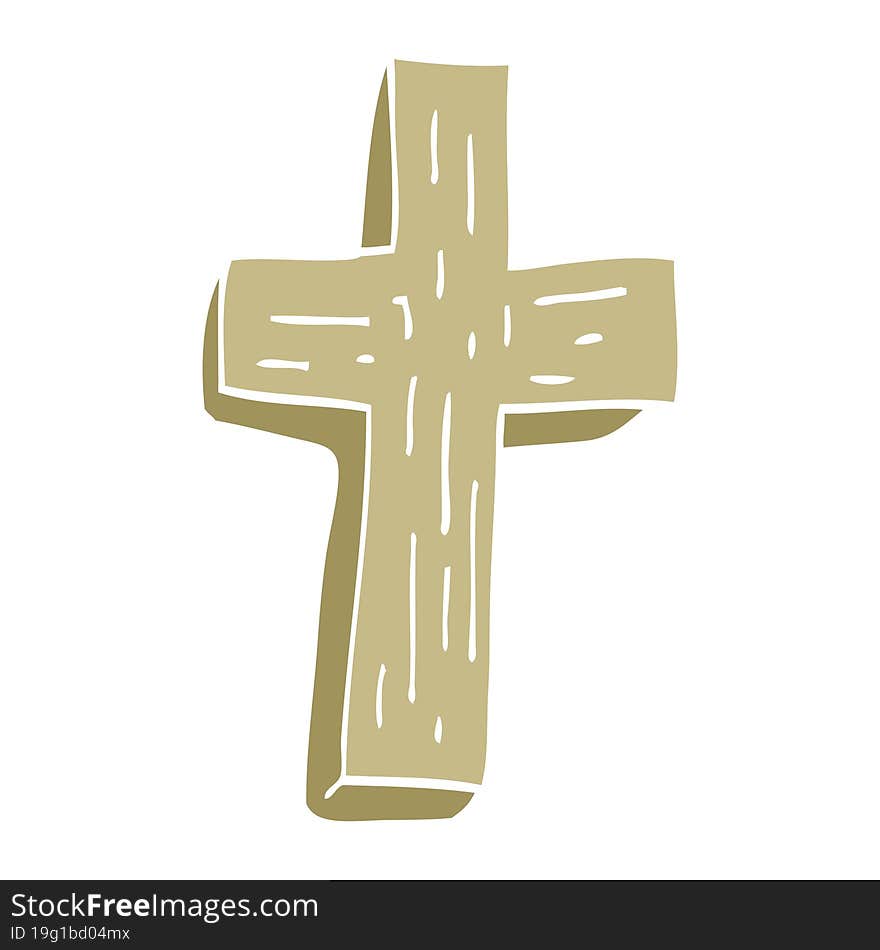 Cartoon Doodle Wooden Cross