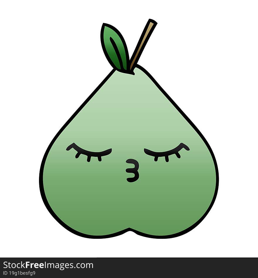 Gradient Shaded Cartoon Green Pear