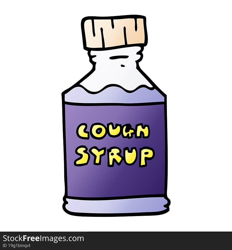 Cartoon Doodle Cough Syrup