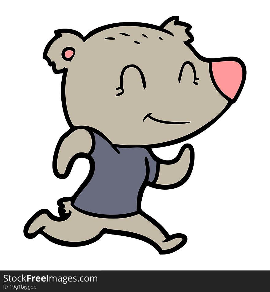 healthy runnning bear cartoon. healthy runnning bear cartoon