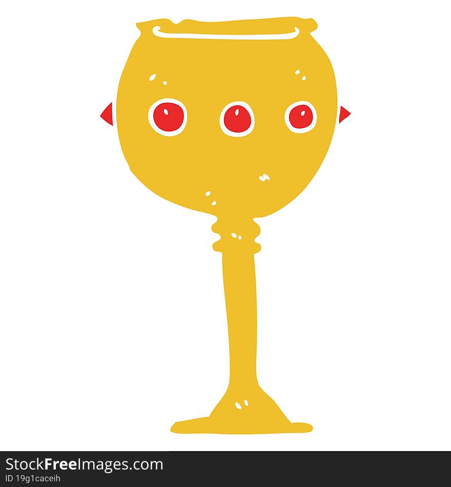 Flat Color Illustration Of A Cartoon Goblet