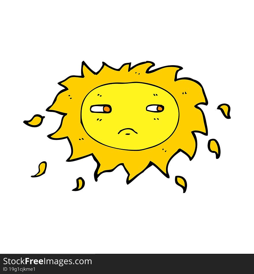 Cartoon Sad Sun