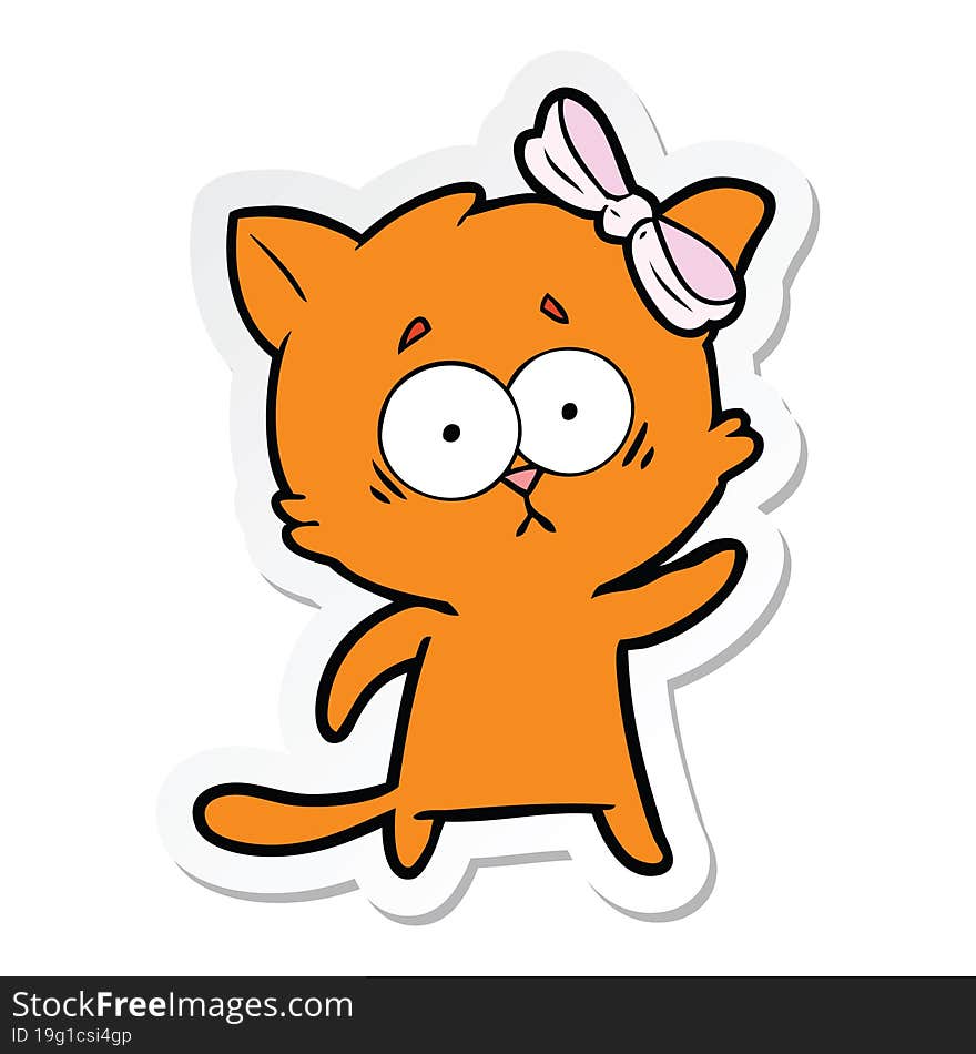 Sticker Of A Cartoon Cat