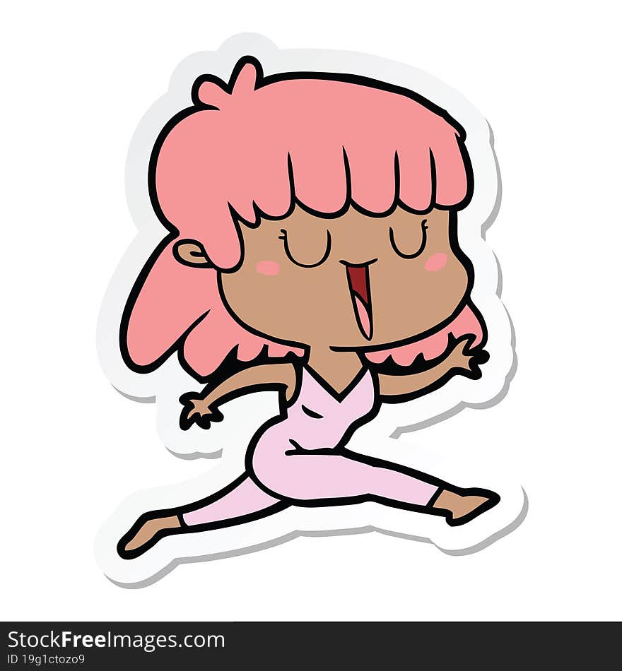 sticker of a cartoon woman