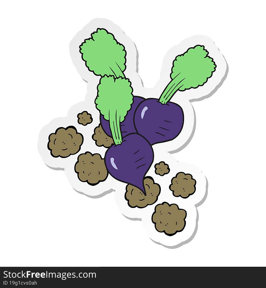 sticker of a cartoon beetroot