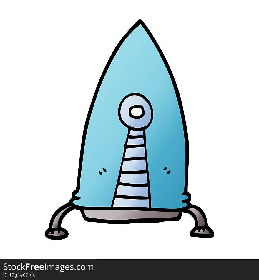 cartoon doodle space rocket