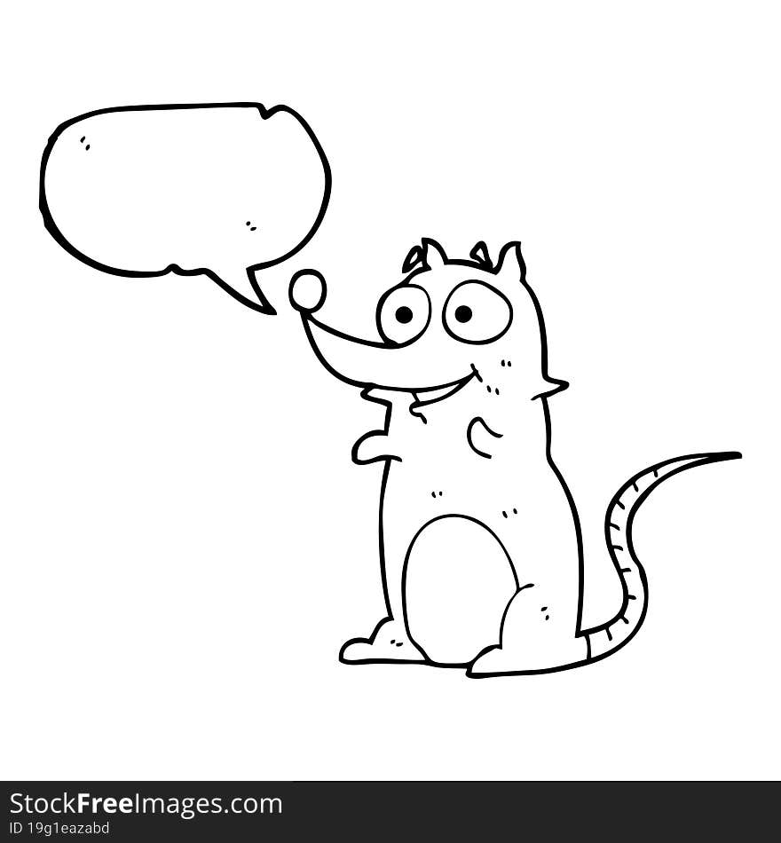 Speech Bubble Cartoon Mouse