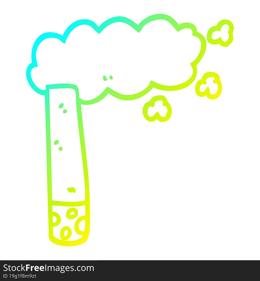 Cold Gradient Line Drawing Cartoon Cigarette