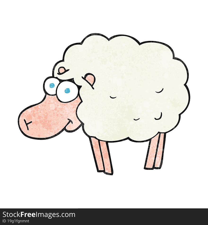 funny textured cartoon sheep