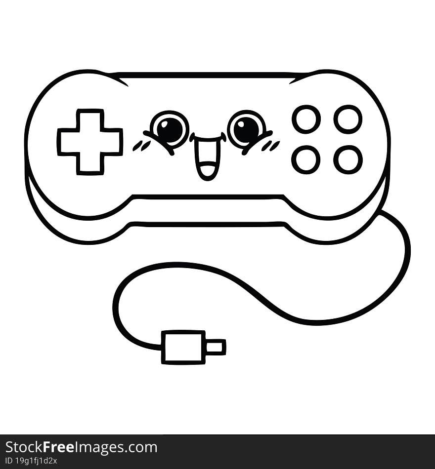 line drawing cartoon game controller