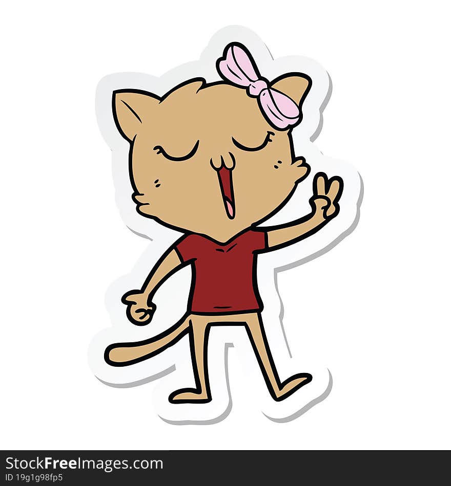 sticker of a cartoon cat