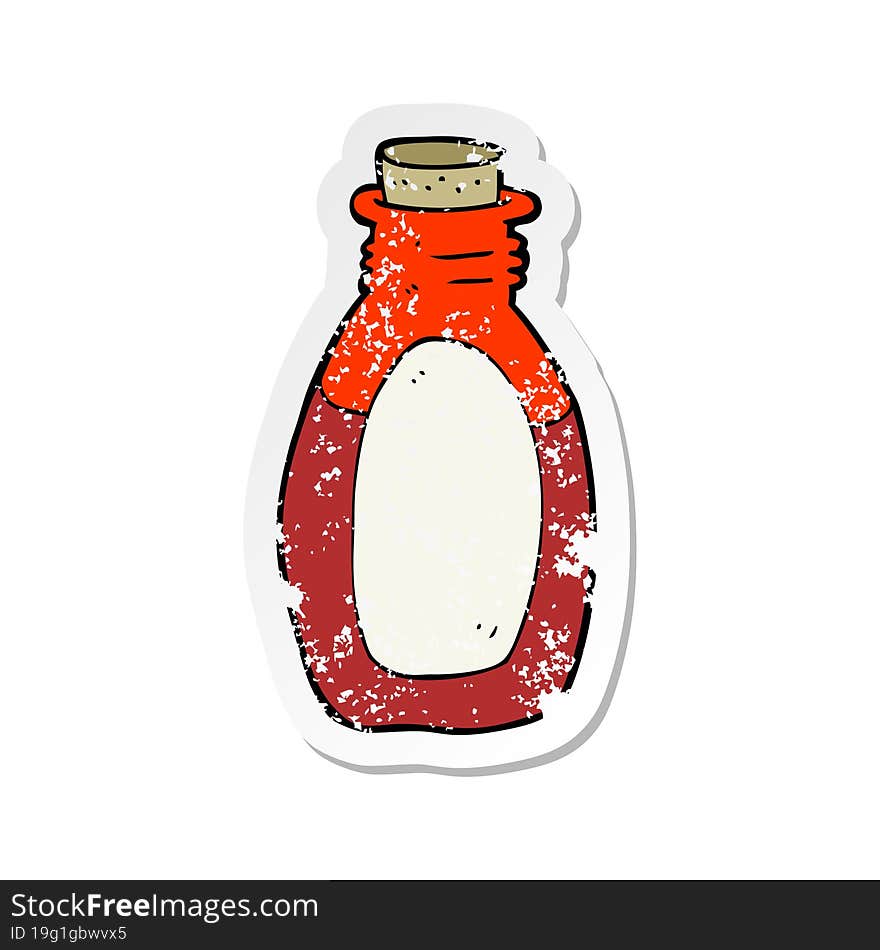 retro distressed sticker of a cartoon potion