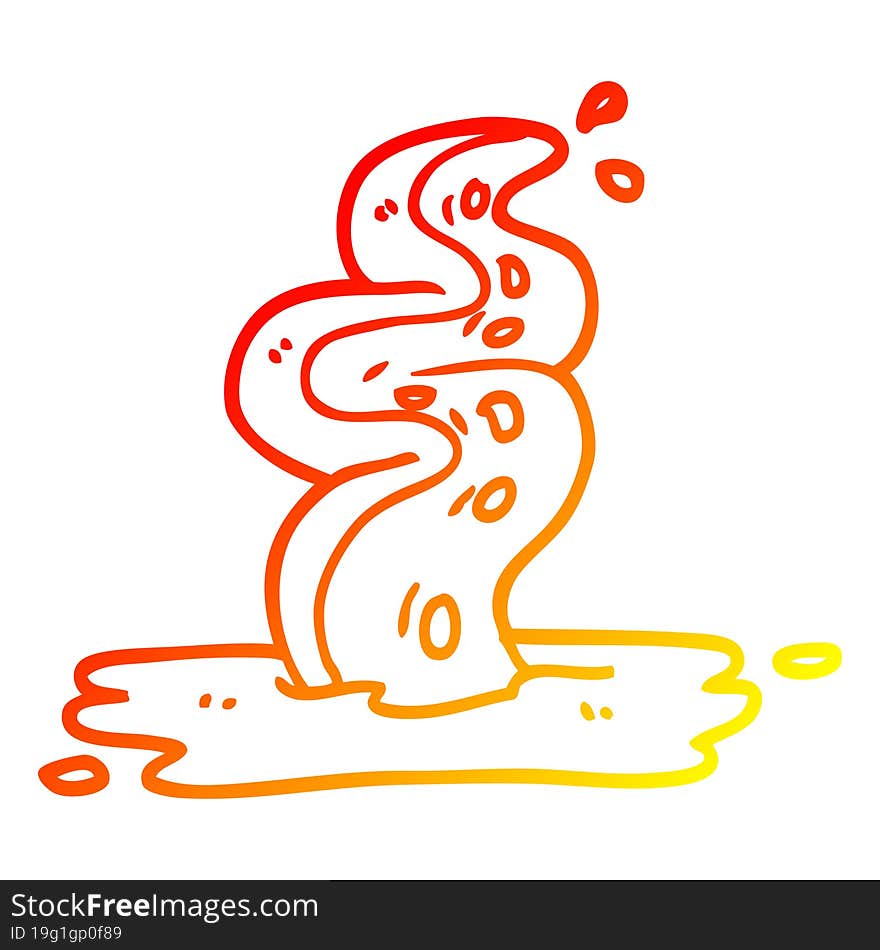 warm gradient line drawing cartoon spooky tentacle