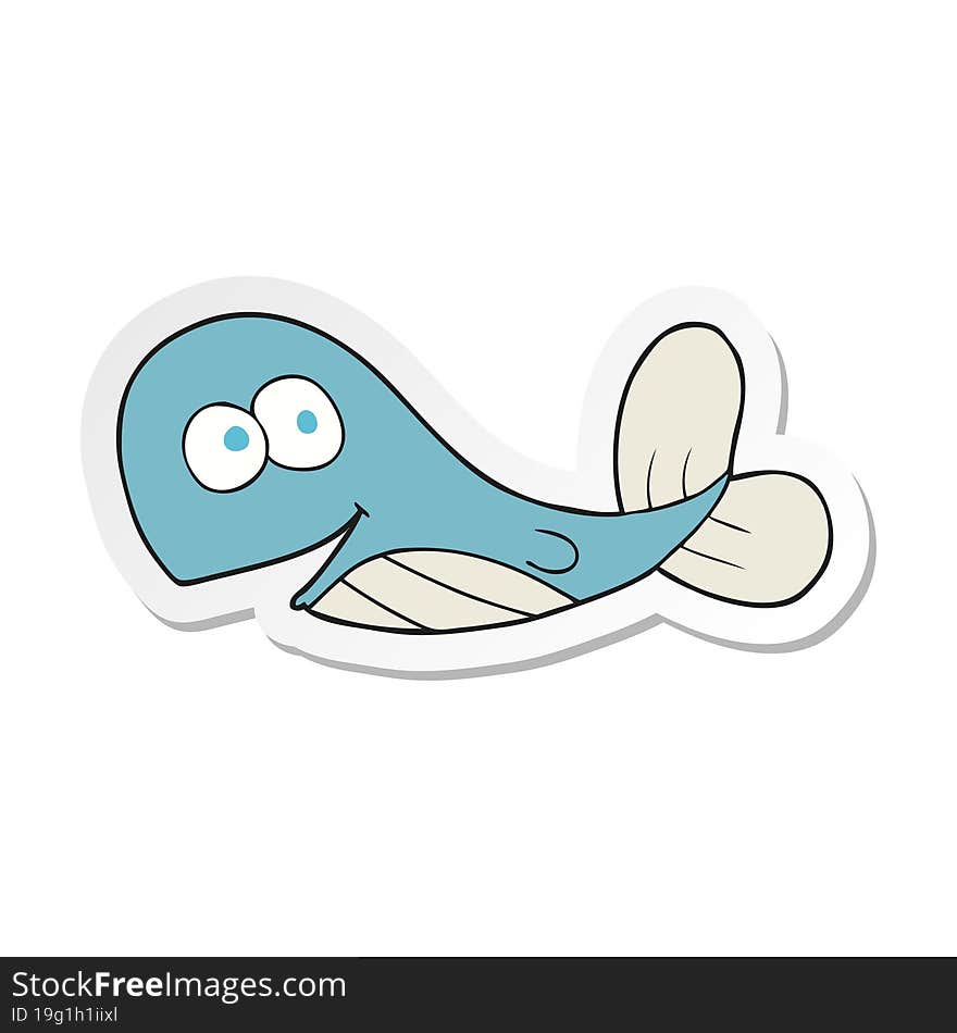 sticker of a cartoon whale