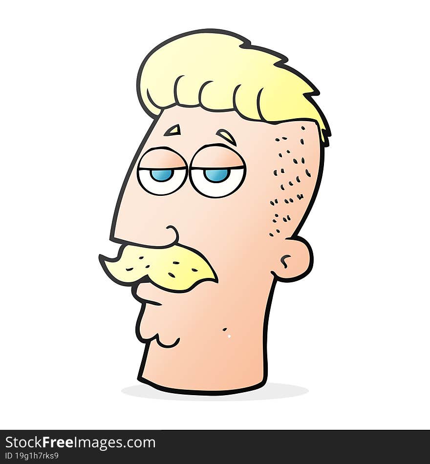 freehand drawn cartoon man with hipster hair cut