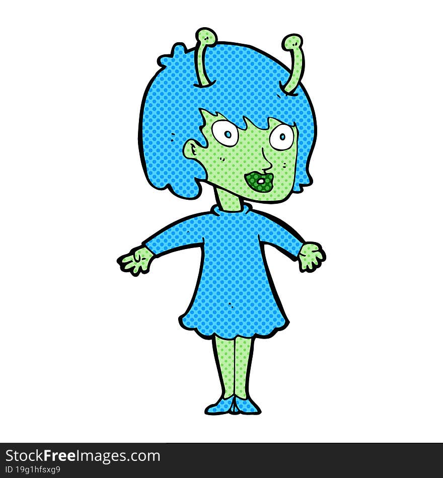 cartoon alien woman