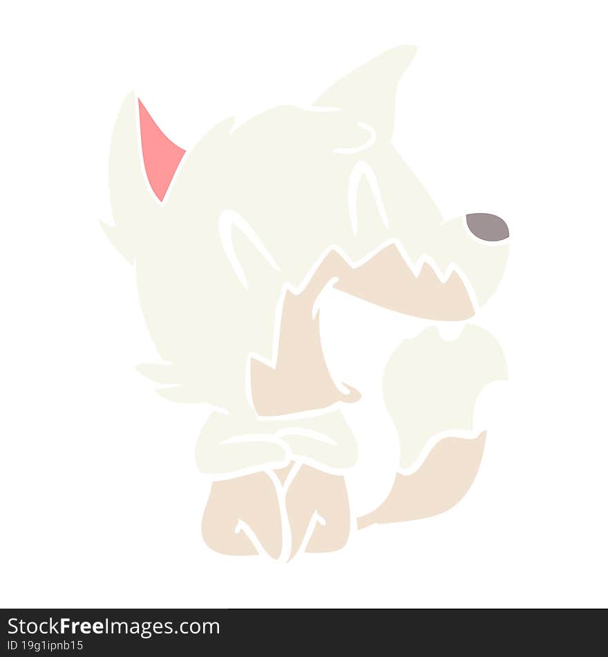 Laughing Fox Flat Color Style Cartoon