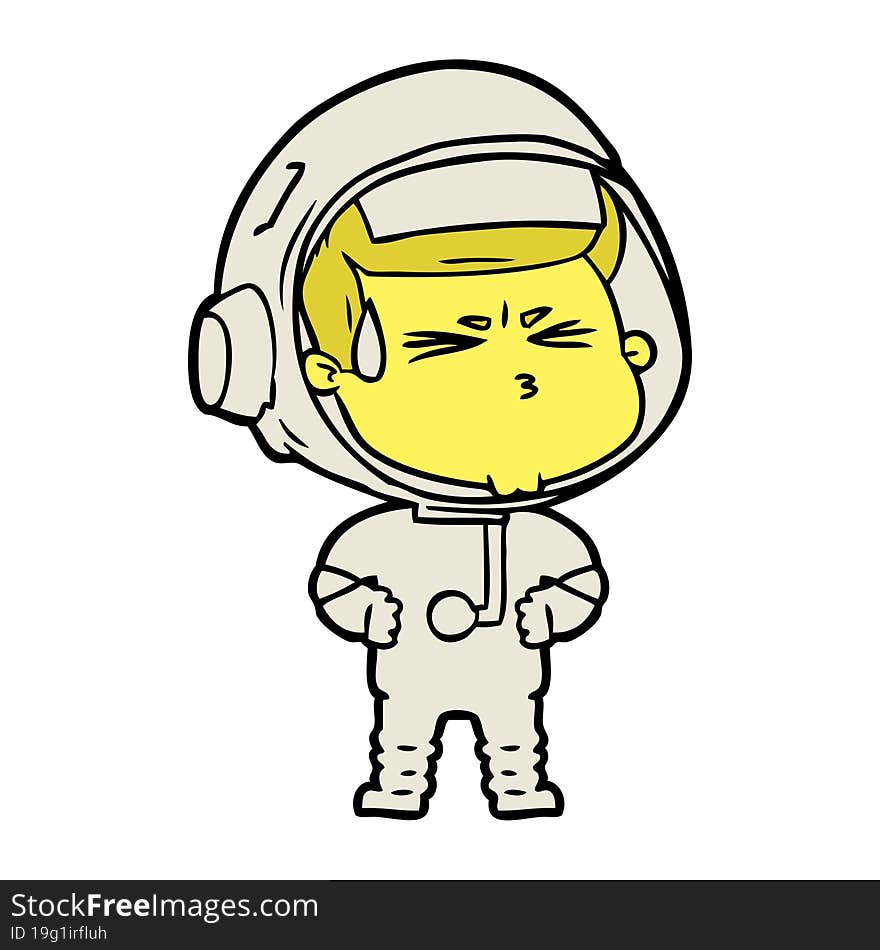 cartoon stressed astronaut. cartoon stressed astronaut