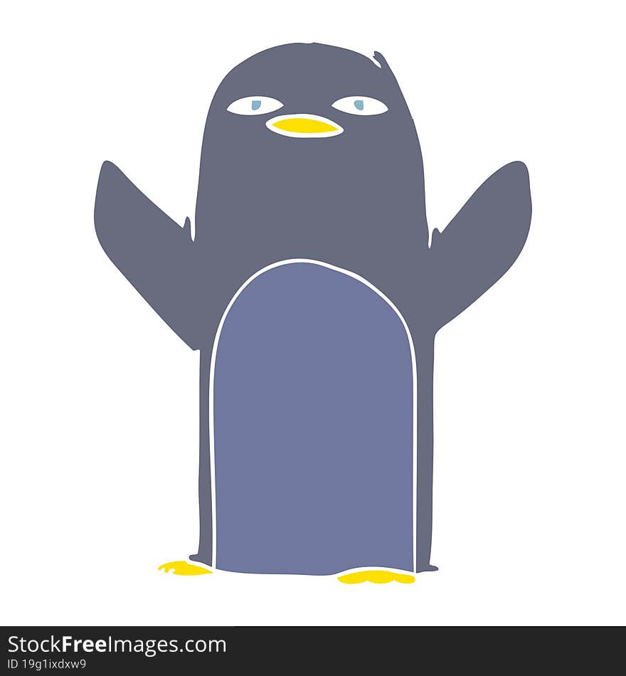 flat color style cartoon penguin