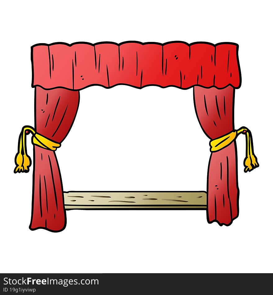 cartoon curtains opening onto stage. cartoon curtains opening onto stage