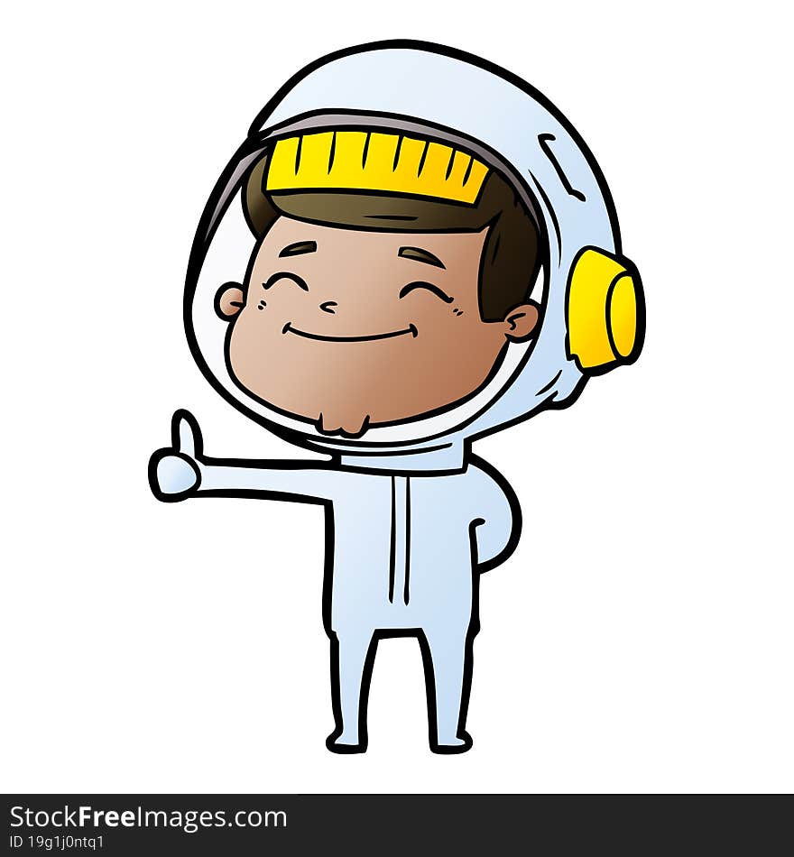 happy cartoon astronaut. happy cartoon astronaut