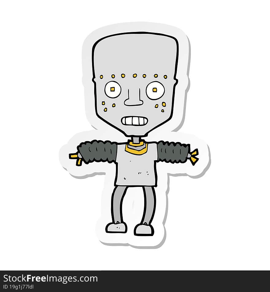 sticker of a cartoon robot