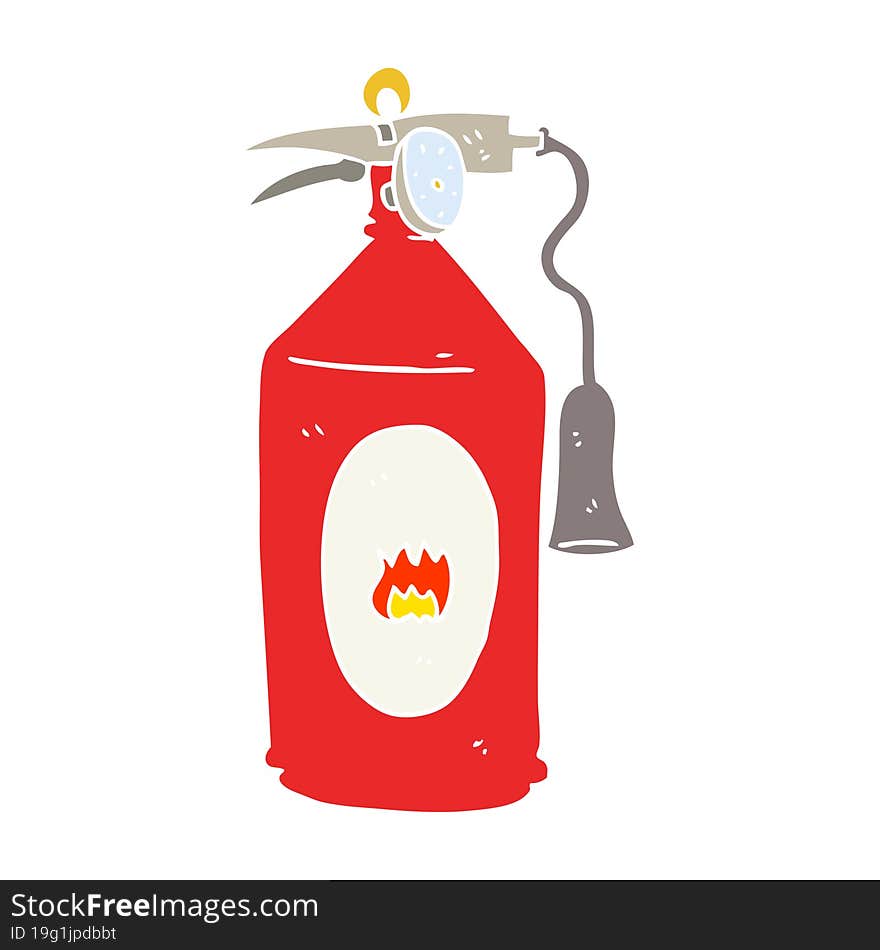 flat color illustration of a cartoon fire extinguisher