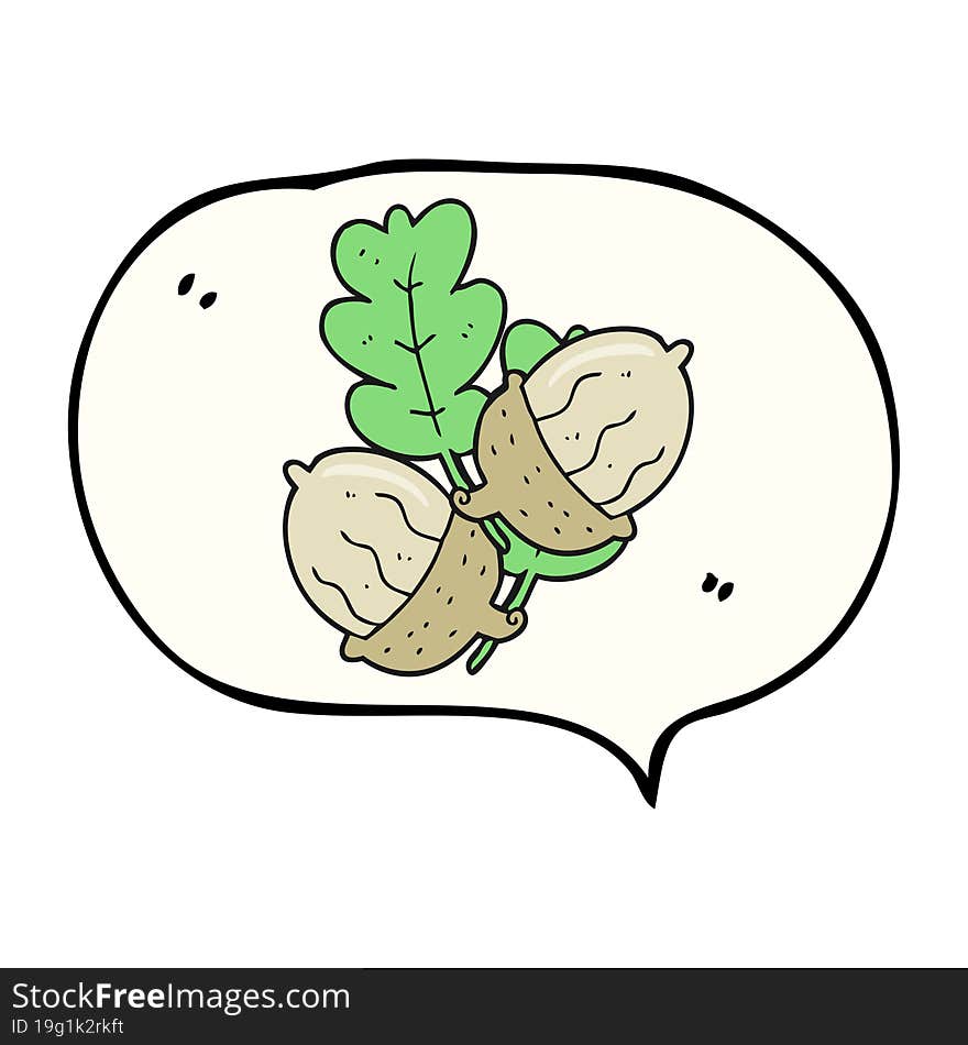 speech bubble cartoon acorns