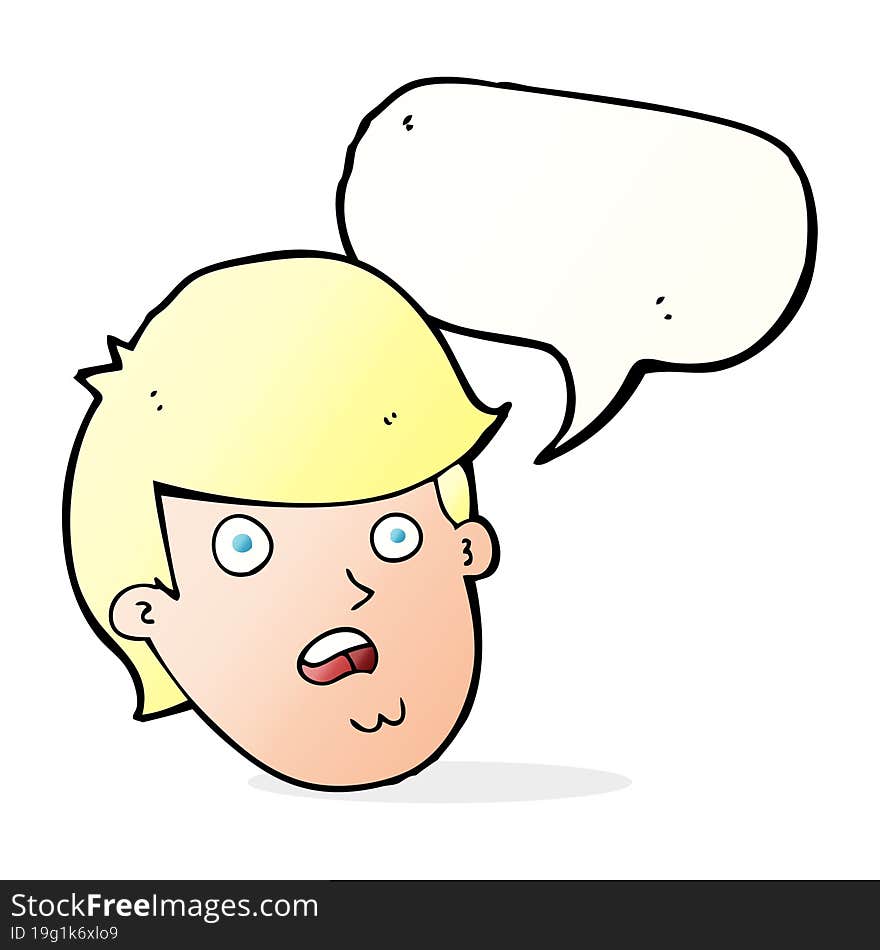 Cartoon Man With Big Chin With Speech Bubble