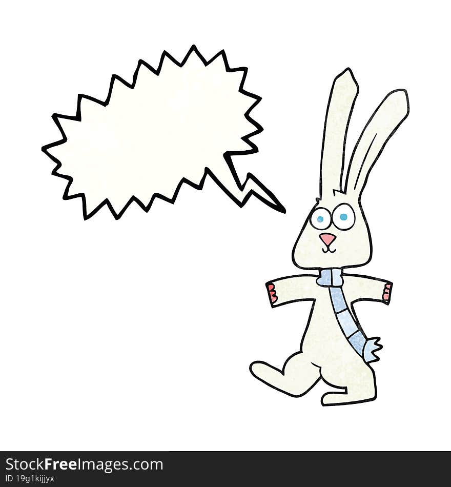 Speech Bubble Textured Cartoon Rabbit