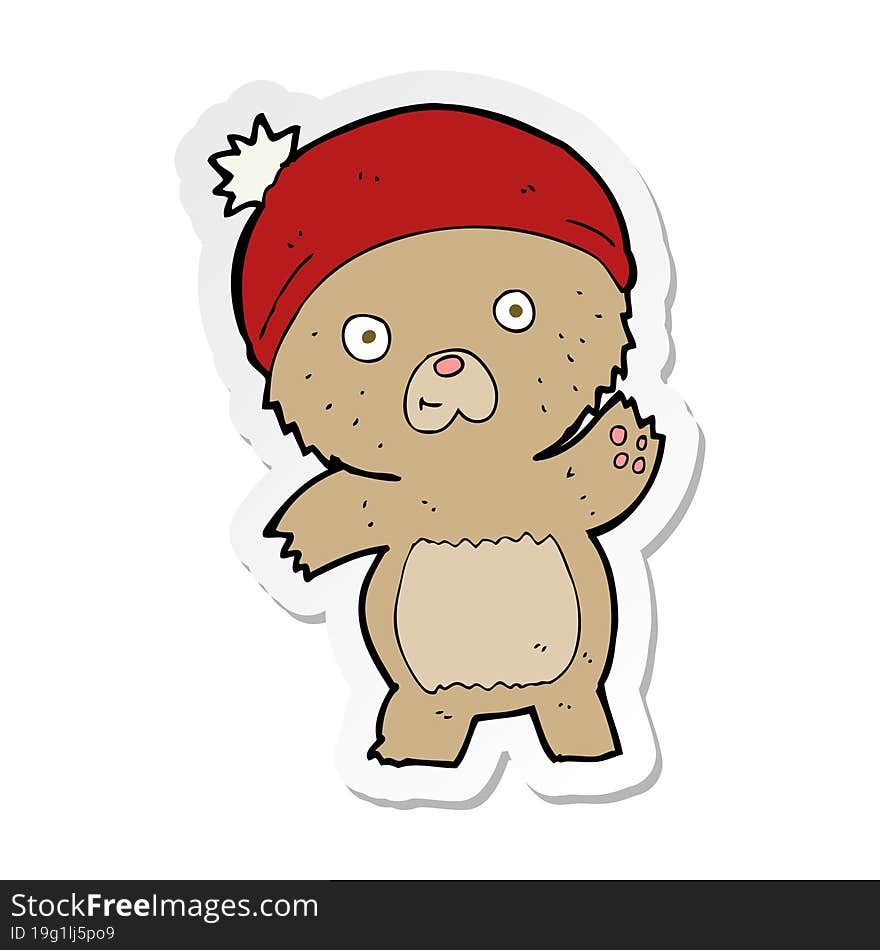 Sticker Of A Cute Cartoon Teddy Bear