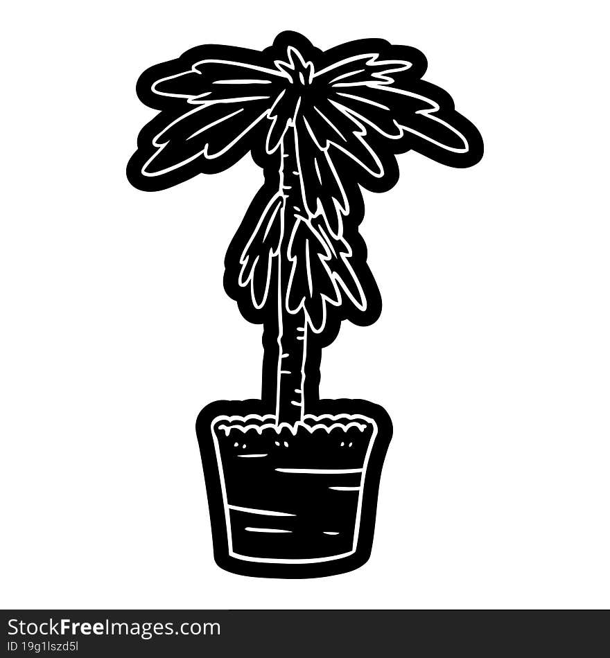 cartoon icon drawing of a house plant