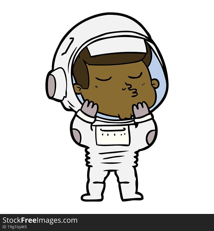 cartoon confident astronaut. cartoon confident astronaut