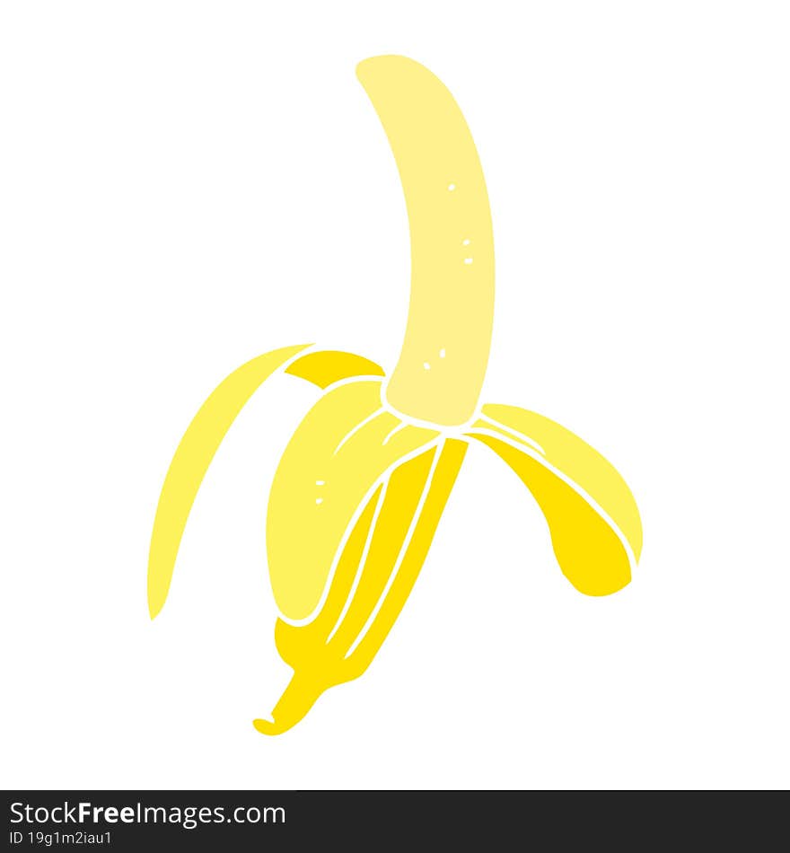 flat color illustration of a cartoon banana