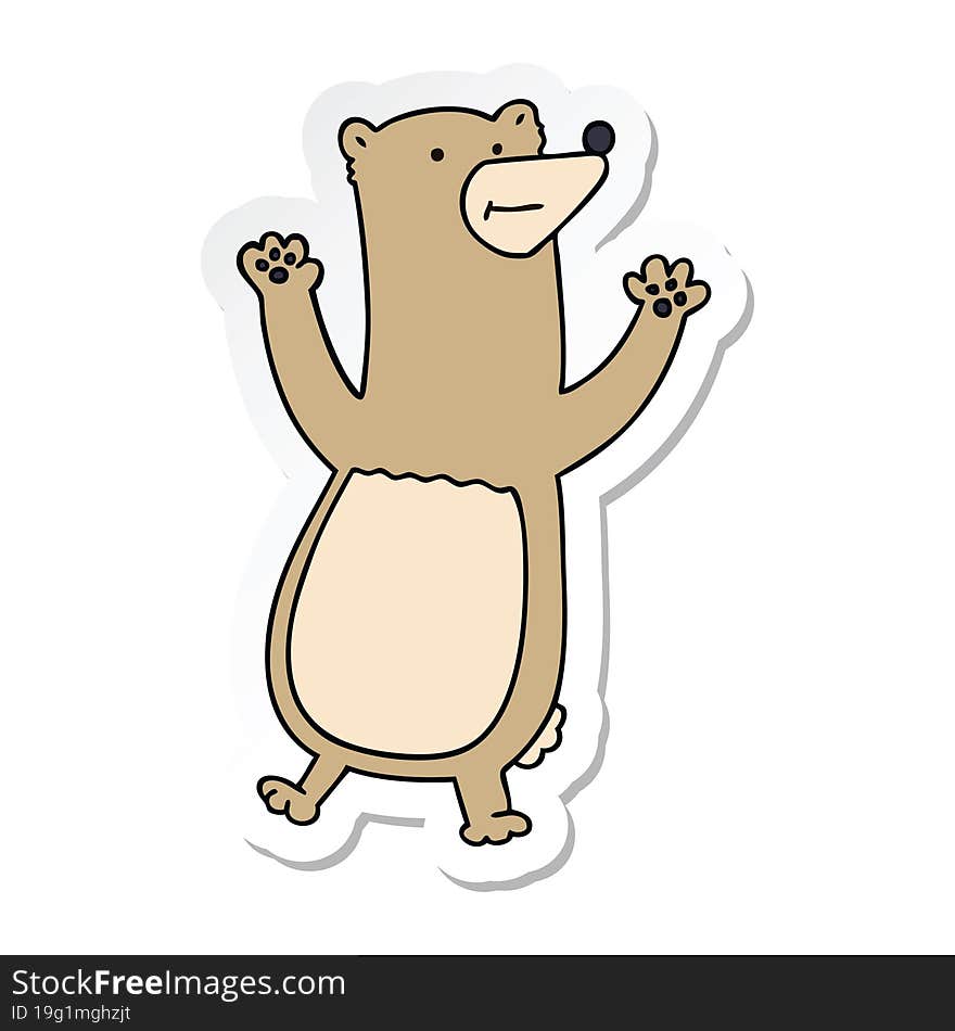 sticker of a quirky hand drawn cartoon bear