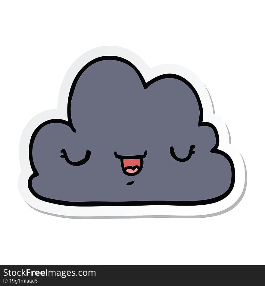 Sticker Of A Cute Cartoon Cloud