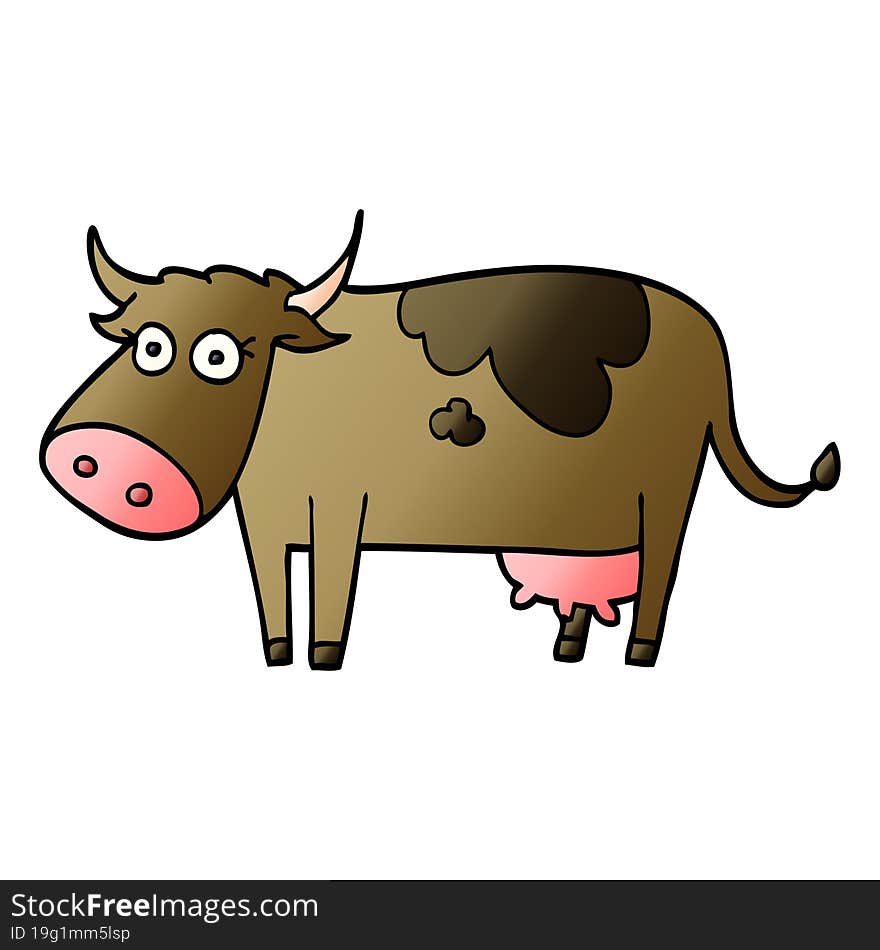 Cartoon Doodle Farm Cow