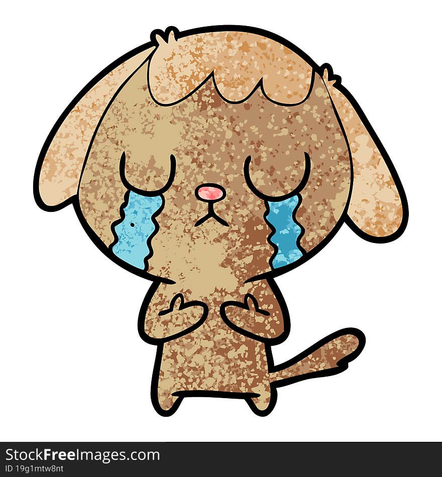 cute cartoon dog crying. cute cartoon dog crying